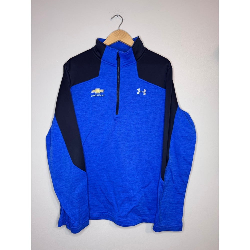 Under Armour ColdGear 1/4 Zip Blue Chevy Logo Pullover LG